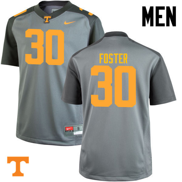 Men #30 Holden Foster Tennessee Volunteers College Football Jerseys-Gray - Click Image to Close
